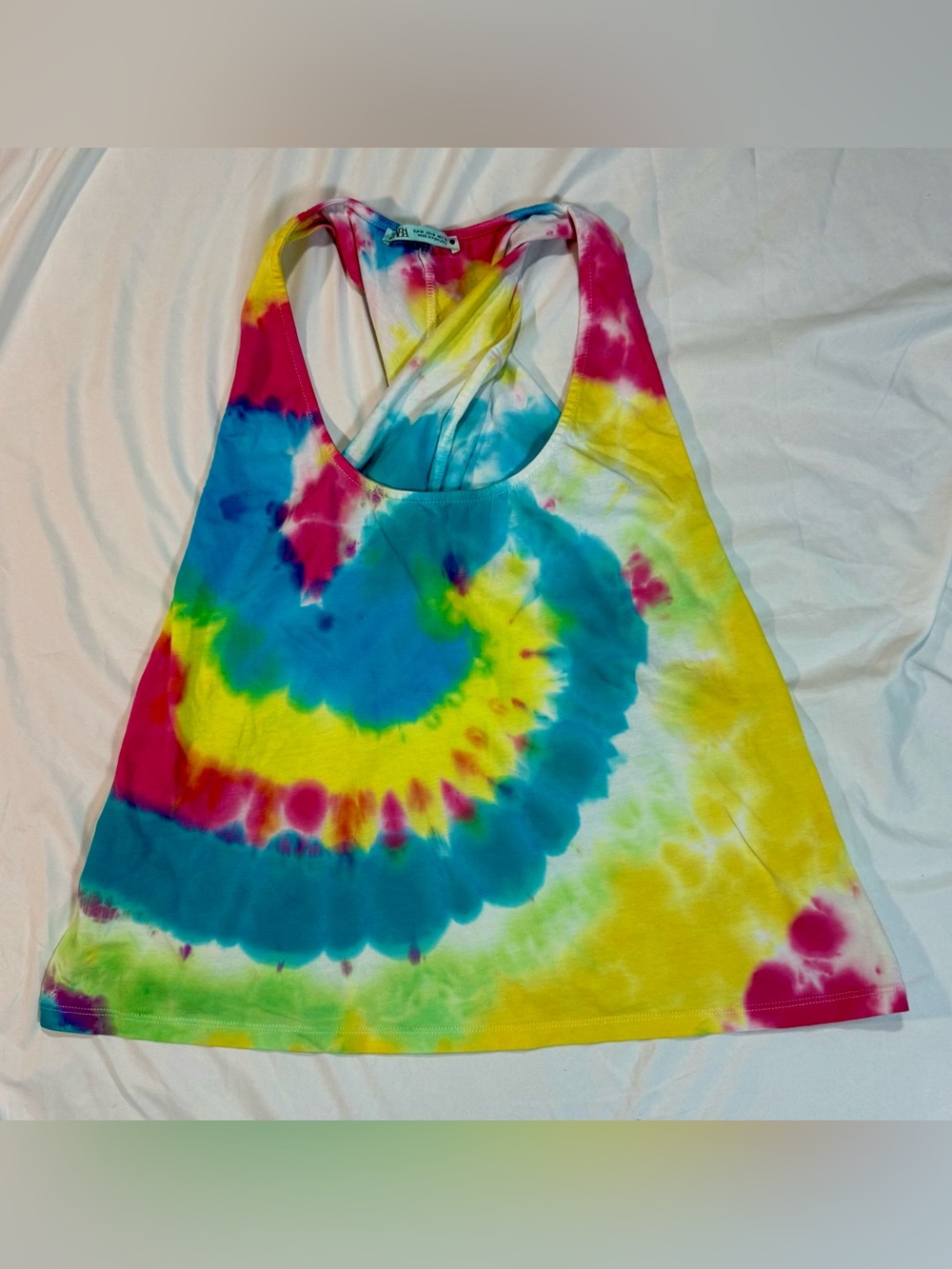 Zara Multicolor Tie-Dye Twist Back Tank